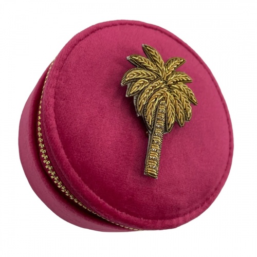 Pink Jewellery Travel Pot with Palm Tree by Sixton London